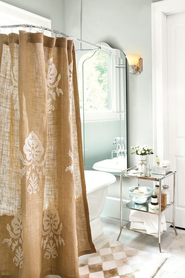burlap bathroom decor 