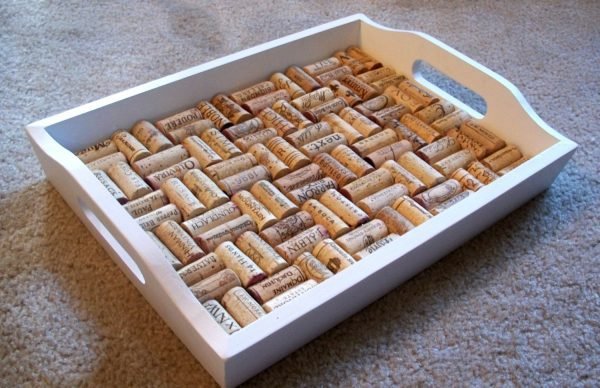 wine cork serving tray