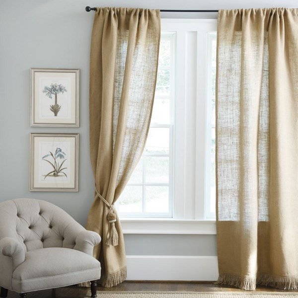 burlap drapes