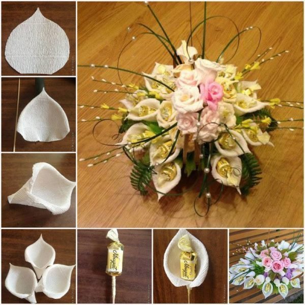 flower bouquet with chocolate