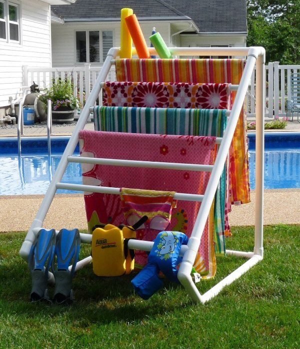 pvc pipe towel drying rack