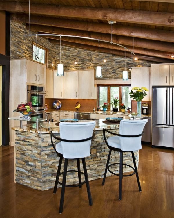 stone kitchen island