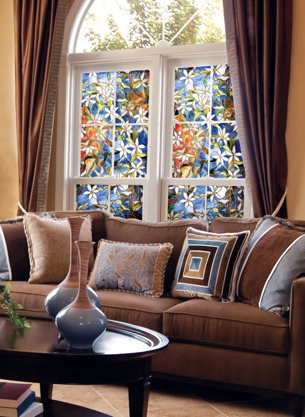 stained glass window covering 