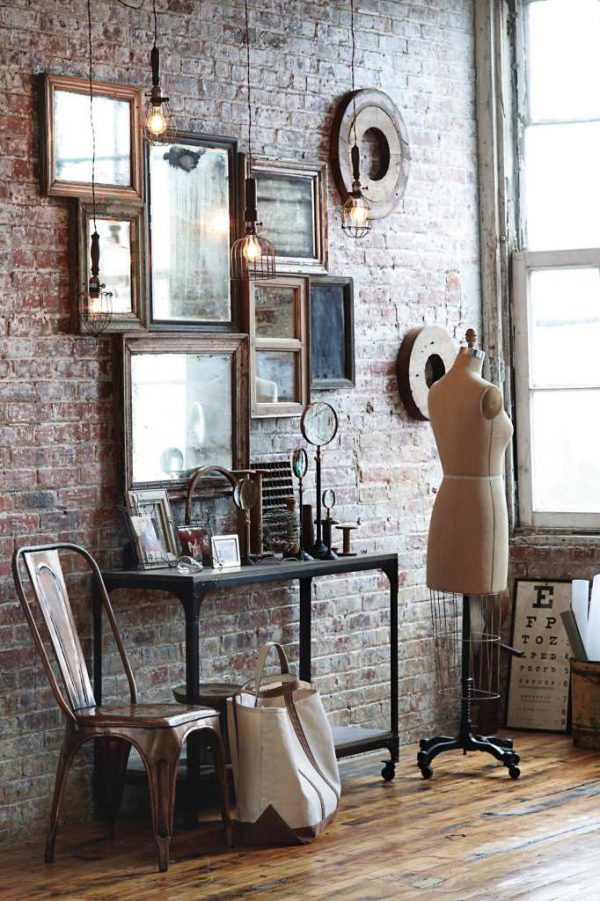Interior brick wall