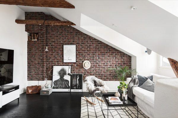 Brick wall Design for Living room