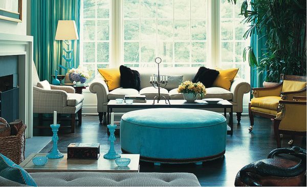 turquoise living room decor