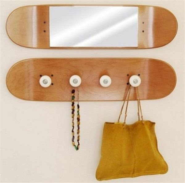 skateboard coat rack 