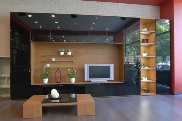 black glossy furniture