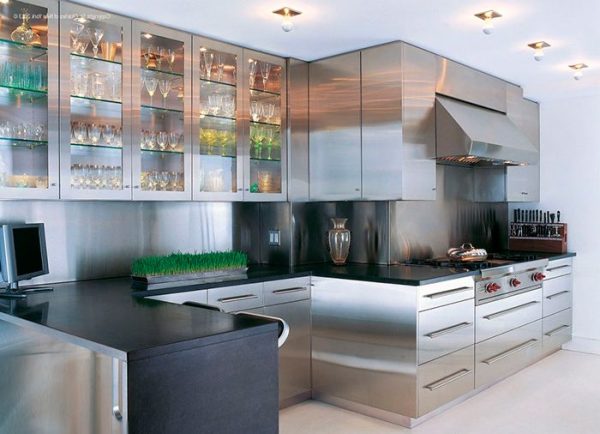 stainless steel kitchen cabinets
