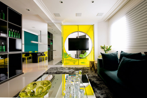 Glossy furniture for living room