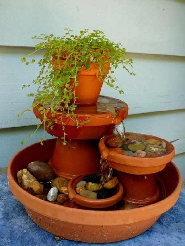 fountains made from pots