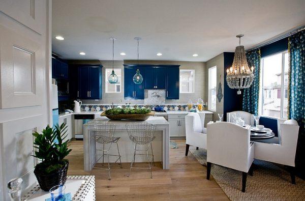 blue and white kitchen