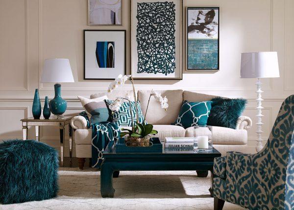 Blue and white interior design