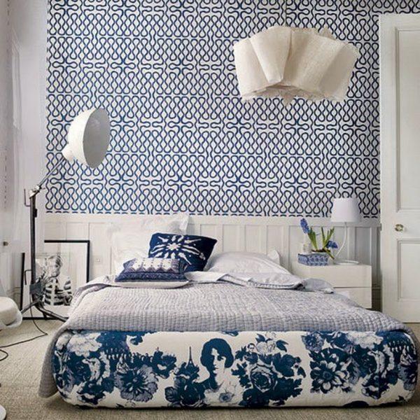 blue and white room