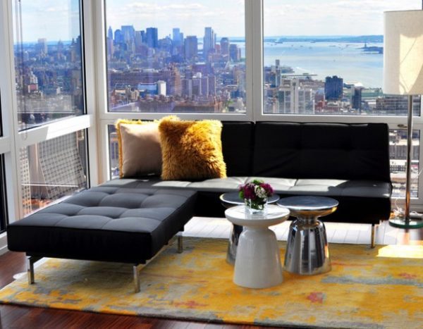 black corner sofa