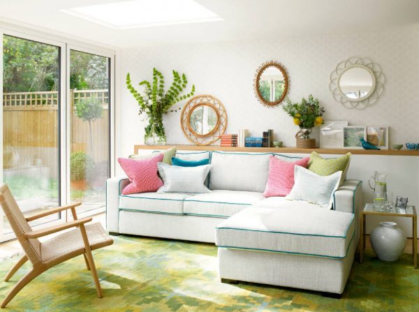 white corner sofa