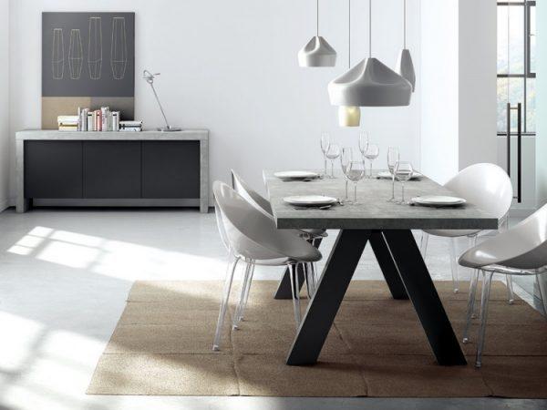 concrete dining table