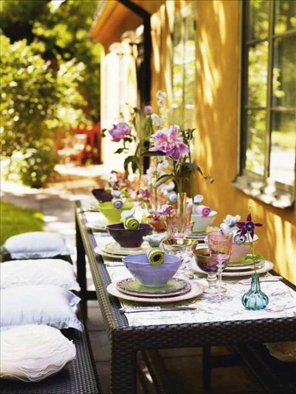 outdoor marble dining table