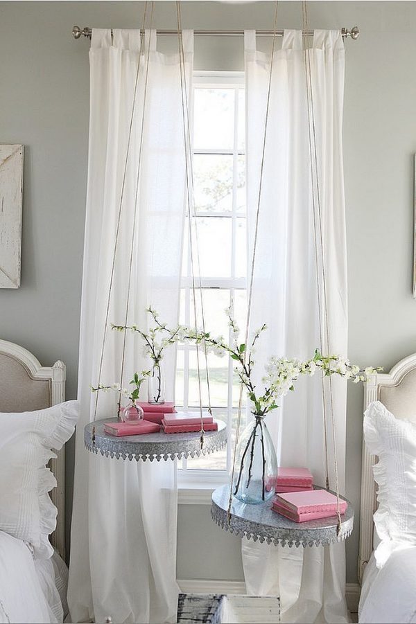 diy hanging bedside table