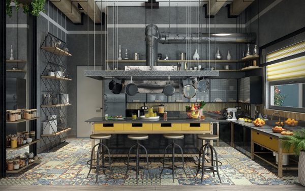 industrial look kitchen