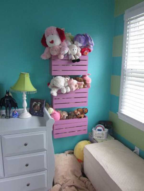 wooden toy storage bins