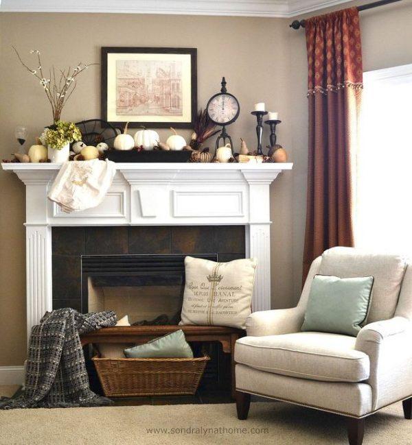 pumpkin mantel decor