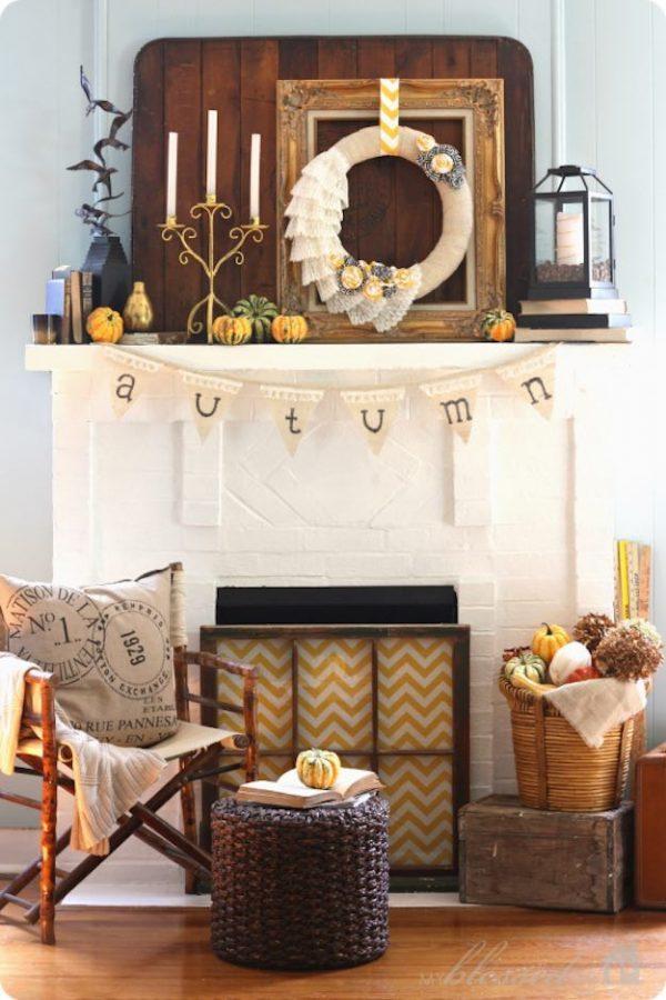 autumn mantel decorations