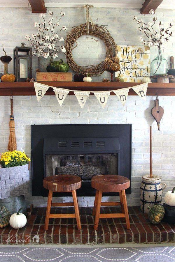autumn mantel ideas