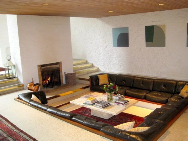 living room with fireplace