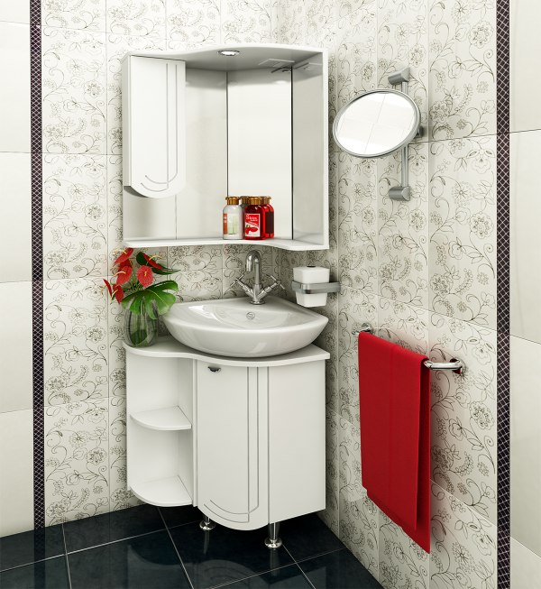 Corner bathroom cabinet