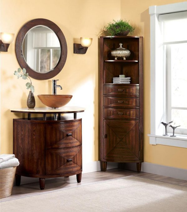 corner bathroom vanities and cabinets