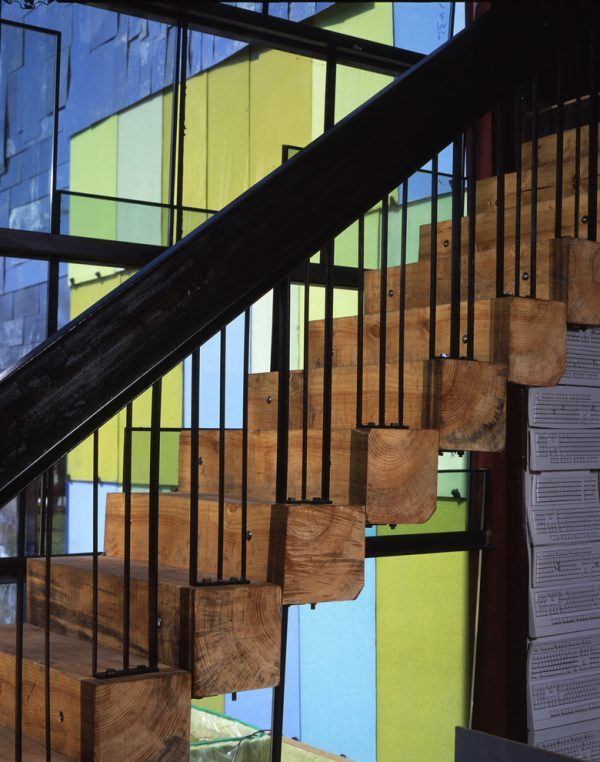 natural wood stairs