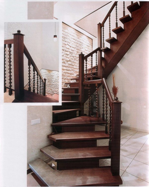 wood stairs and railings