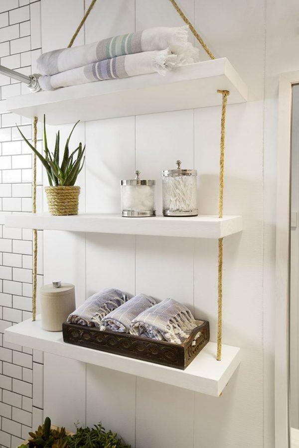 hanging bathroom shelves