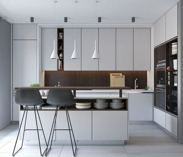 light gray kitchen