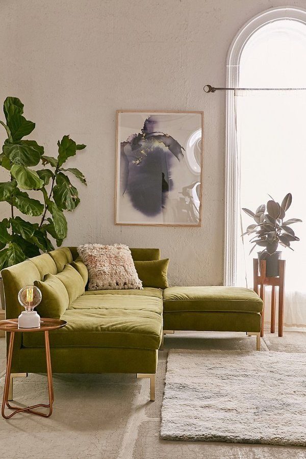 modern velvet sofa