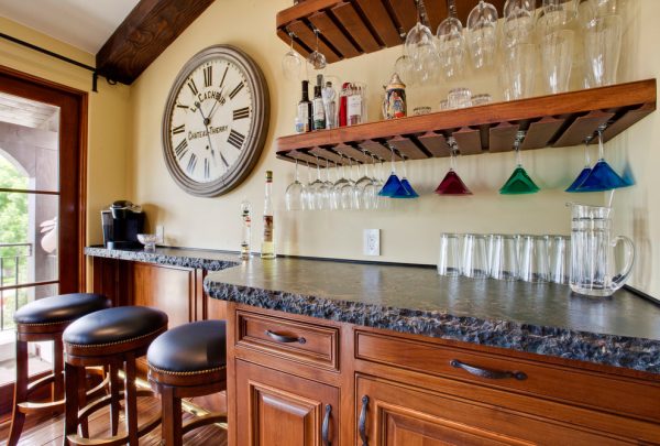 mini bar with stools