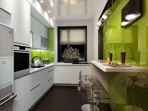 narrow kitchen design