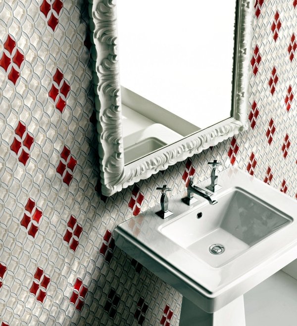 mosaic in bathroom wall