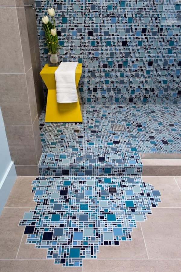 mosaic shower wall