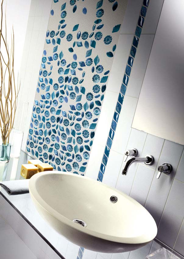 mosaic glass bathroom tiles