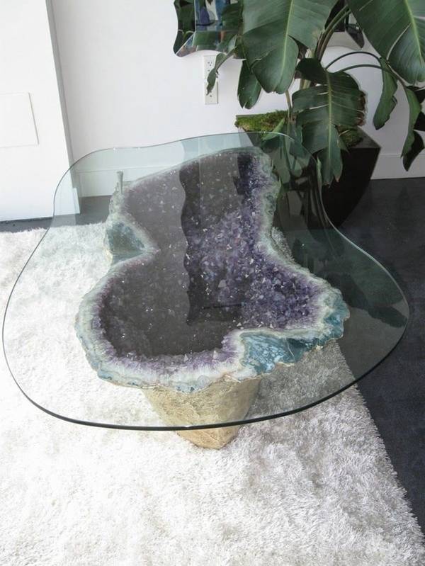 crystal coffee table