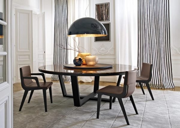 modern round dining table