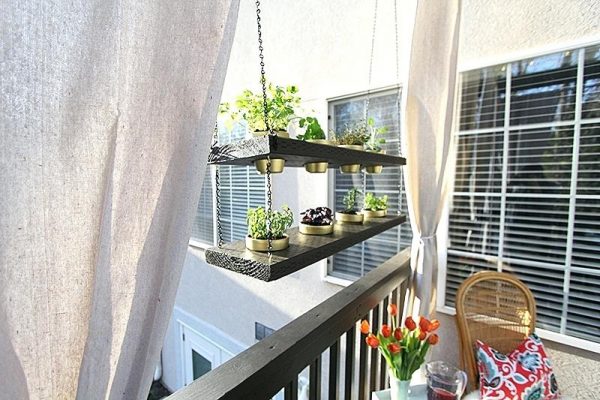 outdoor wooden plant shelves