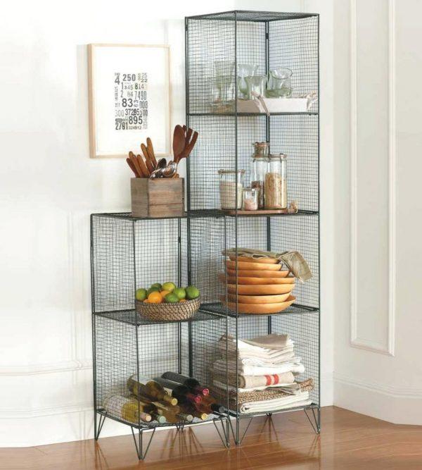 Wire mesh shelves