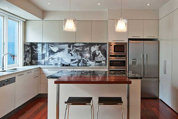 Glass tiles for kitchen splashback 1