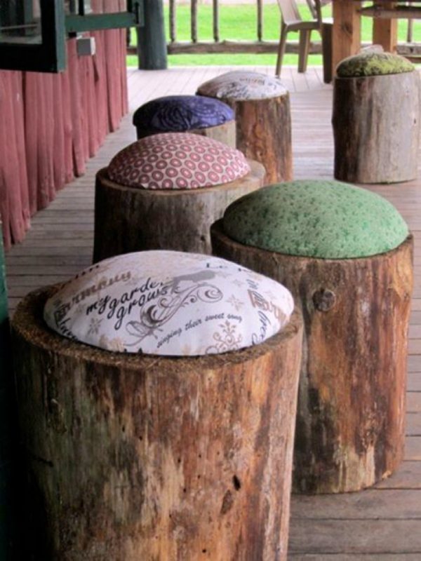 tree trunk garden seats