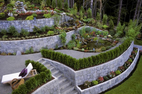 garden landscape retaining walls