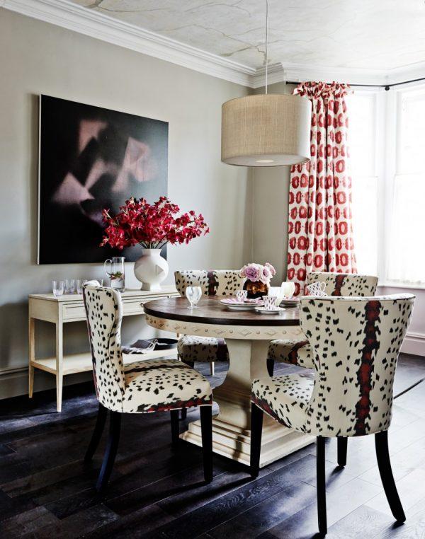 animal print dining chairs