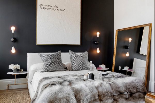 Black accent walls in bedrooms